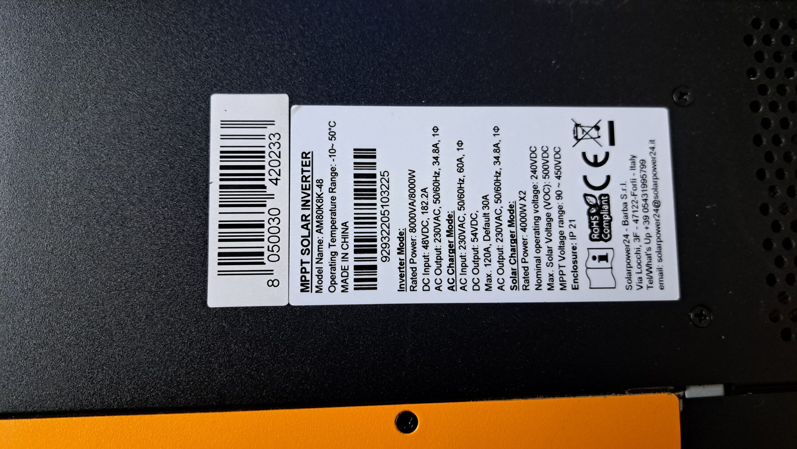 Wechselrichter Axpert MAX 8000-48 AM80K8K-48 – Bild 3