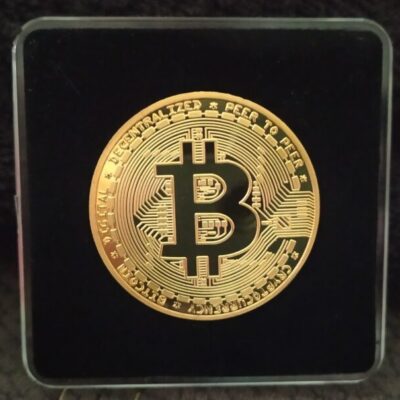 Vergoldete Bitcoin Münze