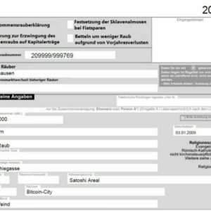 Rauberklärung Steuererklärung