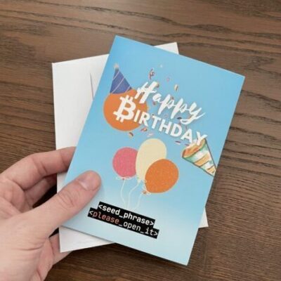 Bitcoin Geburtstagskarte (Perfekt zum Orangepillen)