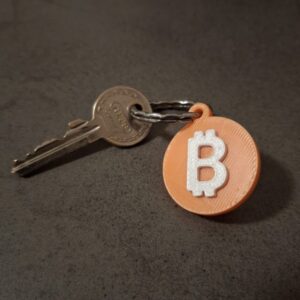 Runder Bitcoin Logo B Schlüsselanhänger - 3D Druck on demand