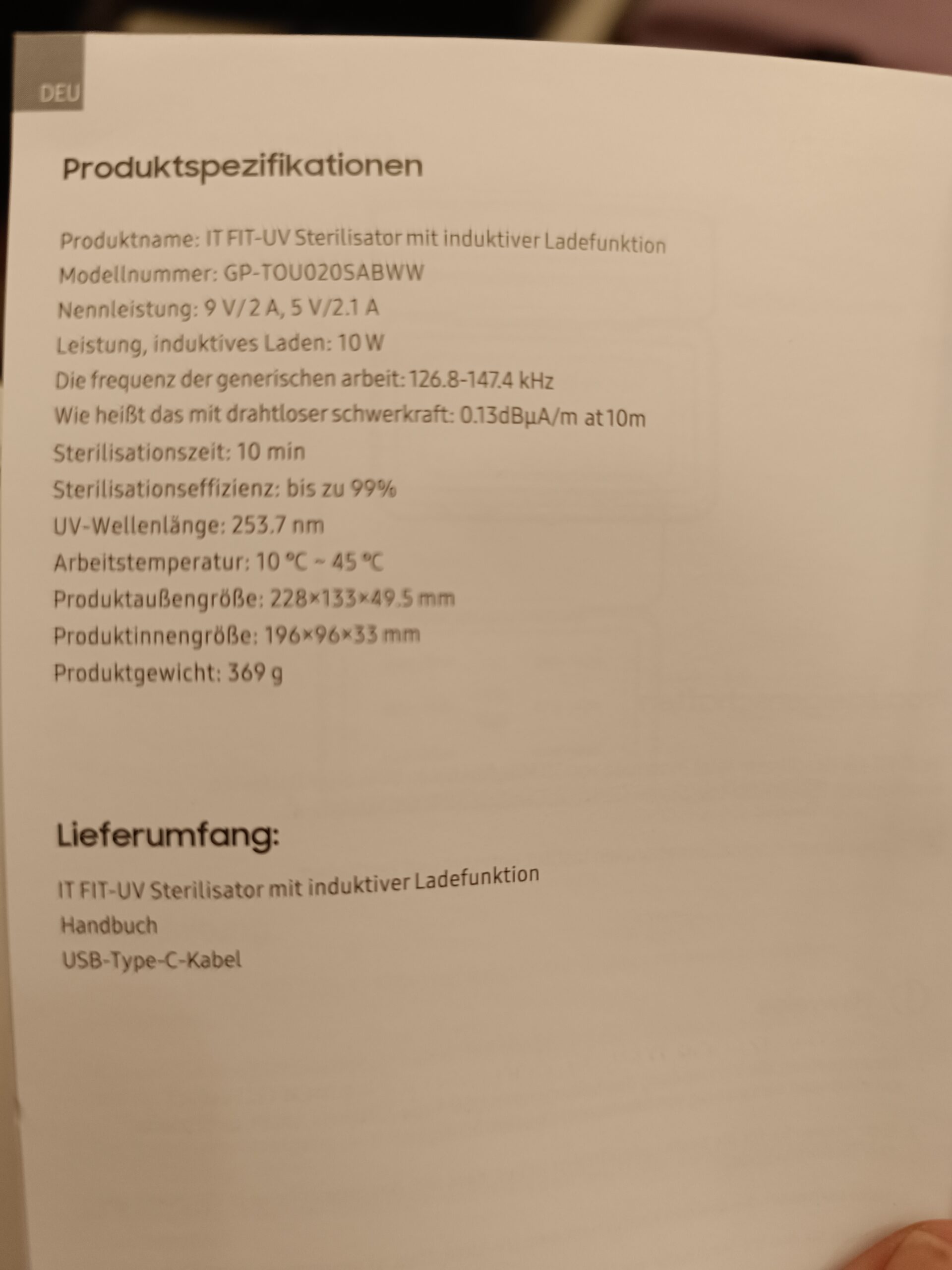 SAMSUNG IT FIT UV STERILIZER WITH WIRELESS CHARGING – Bild 5