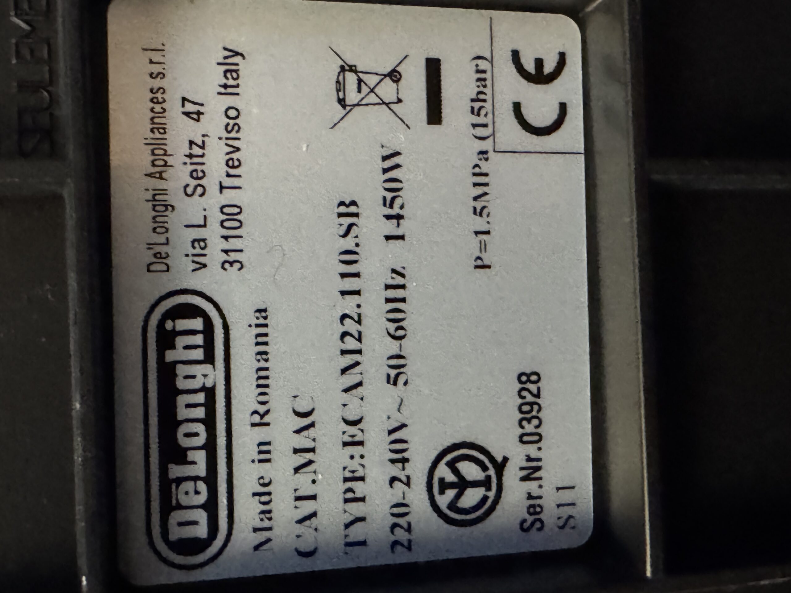 DeLonghi Magnifica S ECAM 22.110 SB Kaffeevollautomaten in silber – Bild 9