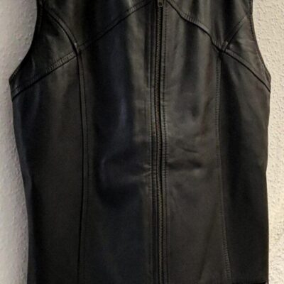 Lammleder Weste | Größe M (Maße!) | Schwarz Lamm Leder Lederweste