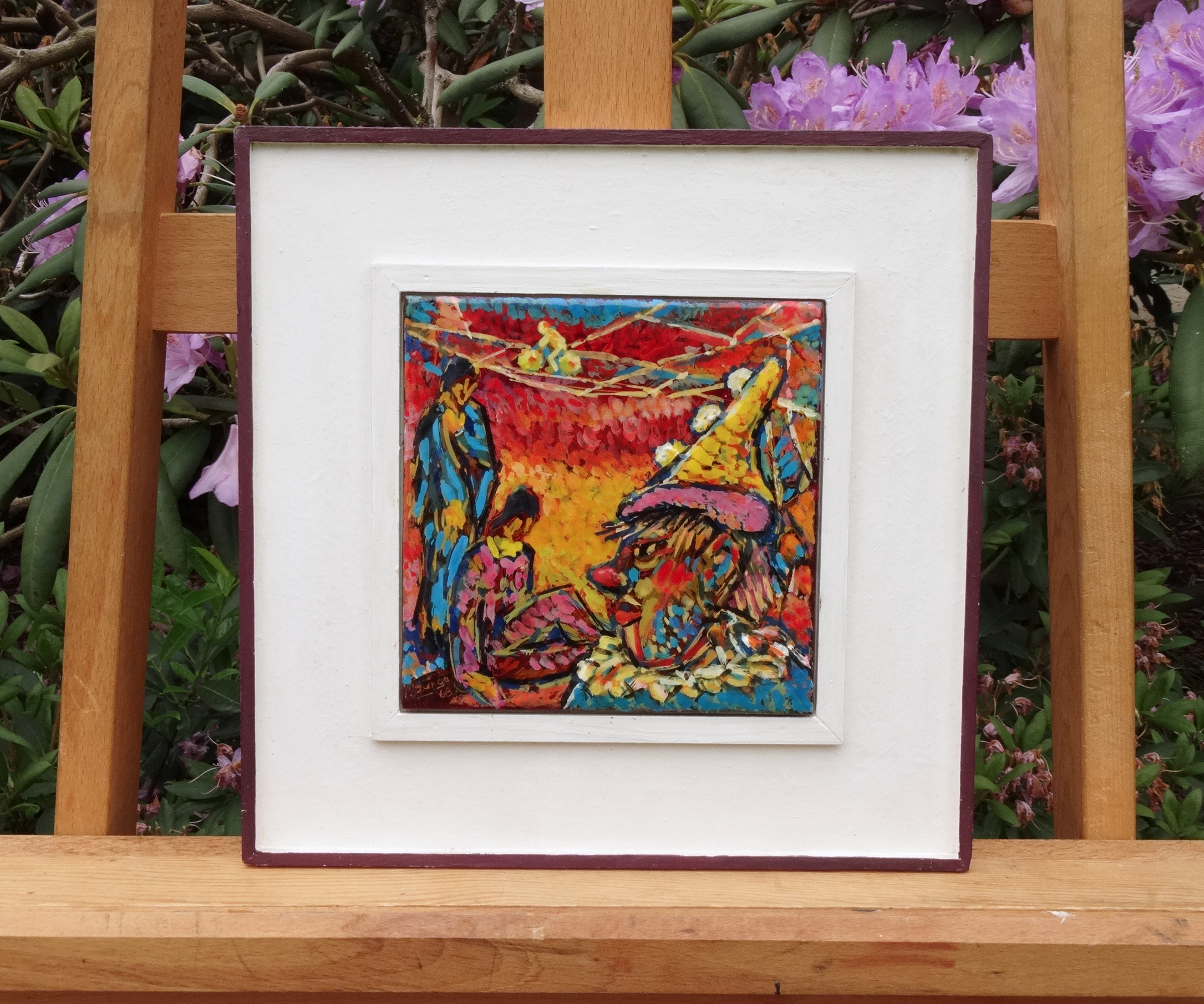 Zirkus-Gemälde, Circus-Szene, Clown, Artisten, Franz Junge, Berlin 1968 – Bild 7