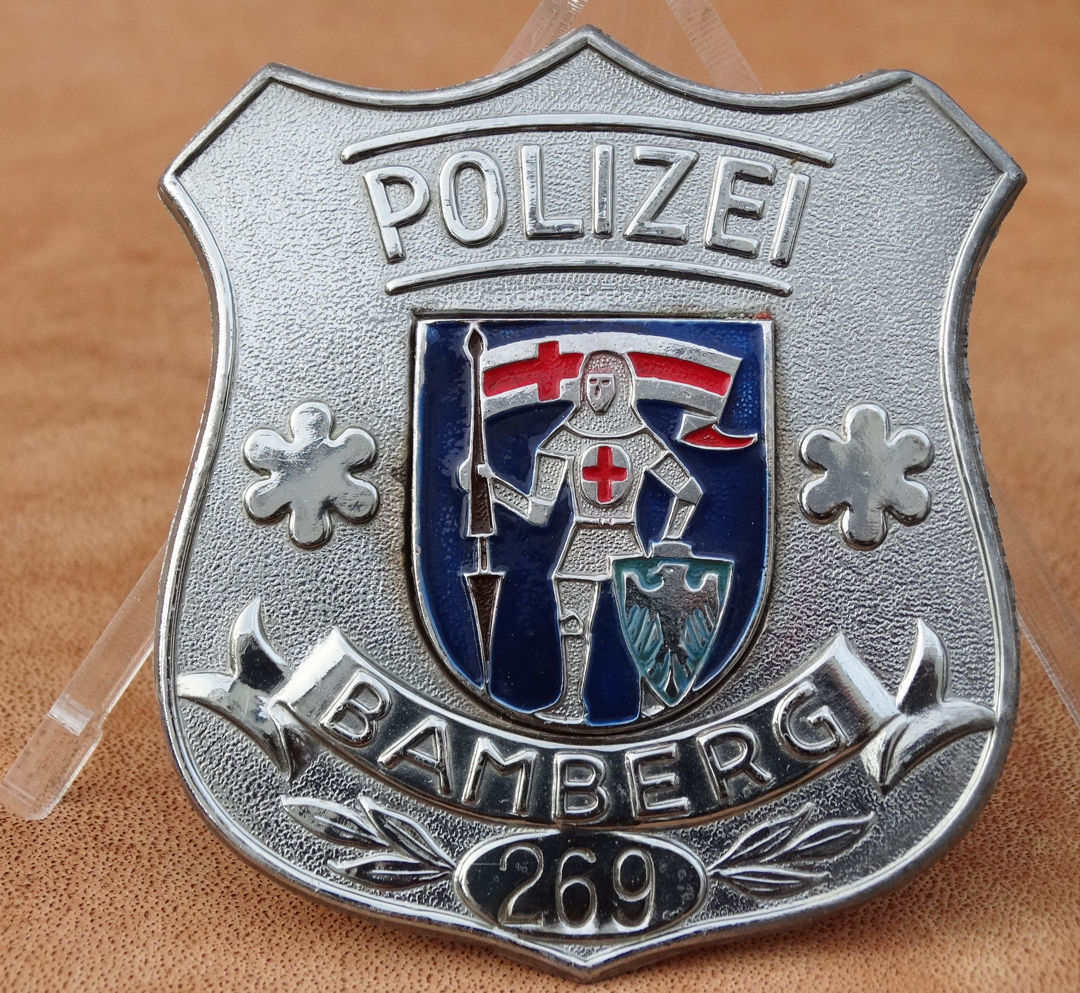 Brustabzeichen, POLIZEI Bamberg, Metall, 1950er Jahre, selten! – Bild 4