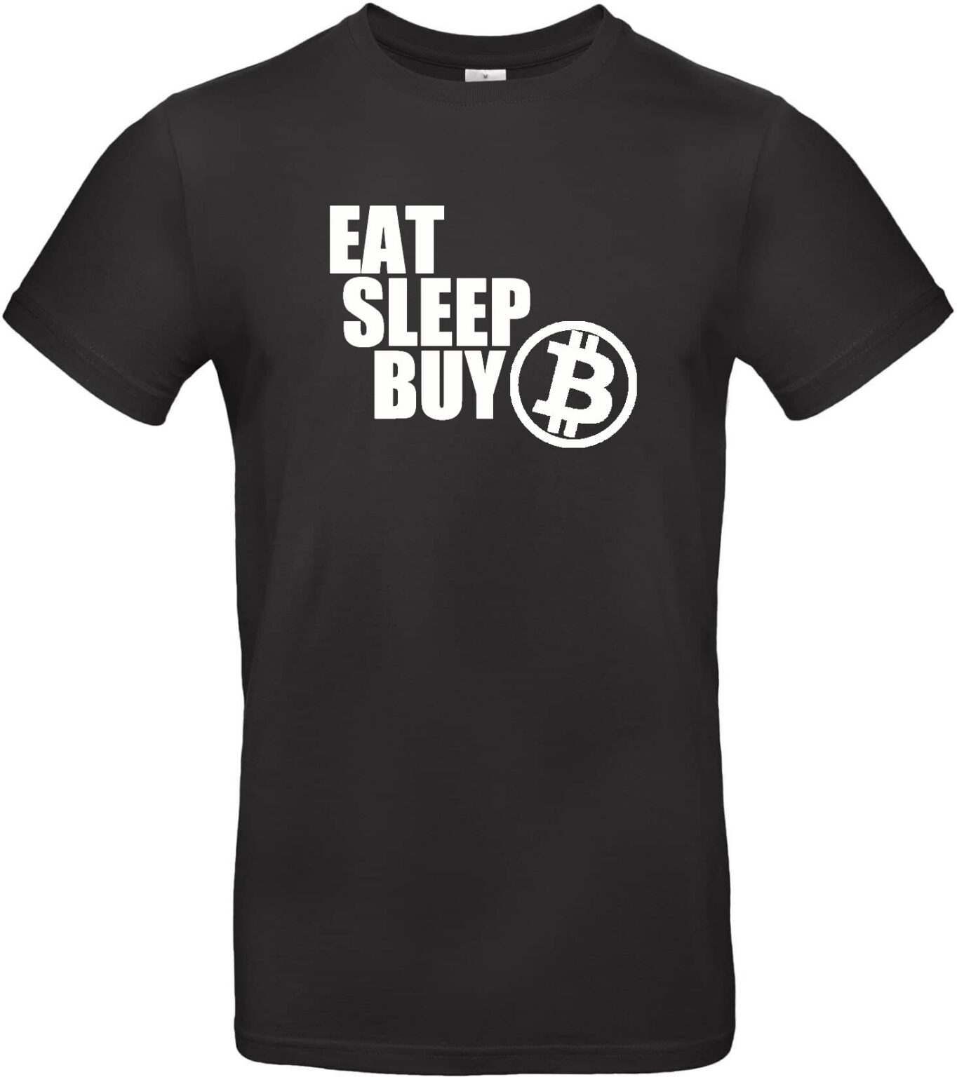 T-Shirt mit Flockdruck - "HODL" oder "EAT, SLEEP, BUY BITCOIN" oder "REBEL" oder "BITCOIN LOGO KLEIN" – Bild 8