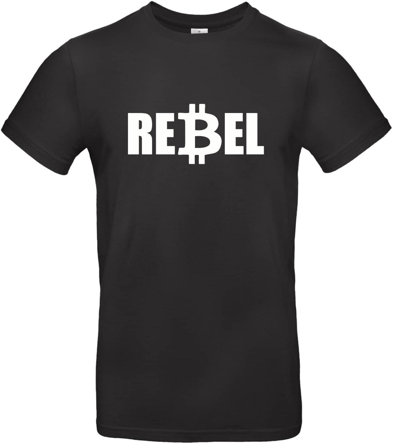 T-Shirt mit Flockdruck - "HODL" oder "EAT, SLEEP, BUY BITCOIN" oder "REBEL" oder "BITCOIN LOGO KLEIN" – Bild 4