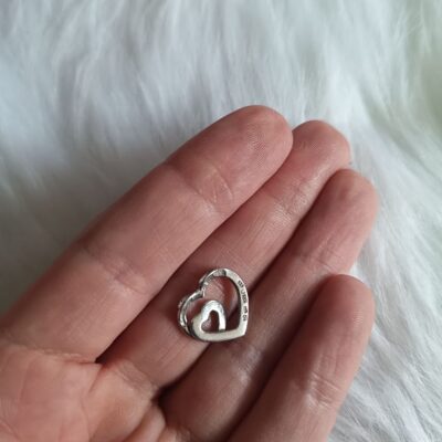 Romantischer Herz-Anhänger 333 Weißgold – Wie neu!