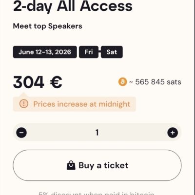 2-day All Access BTC Prague Ticket