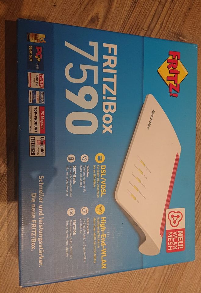 Fritzbox 7590 – voll funktionsfähig mit Verpackung