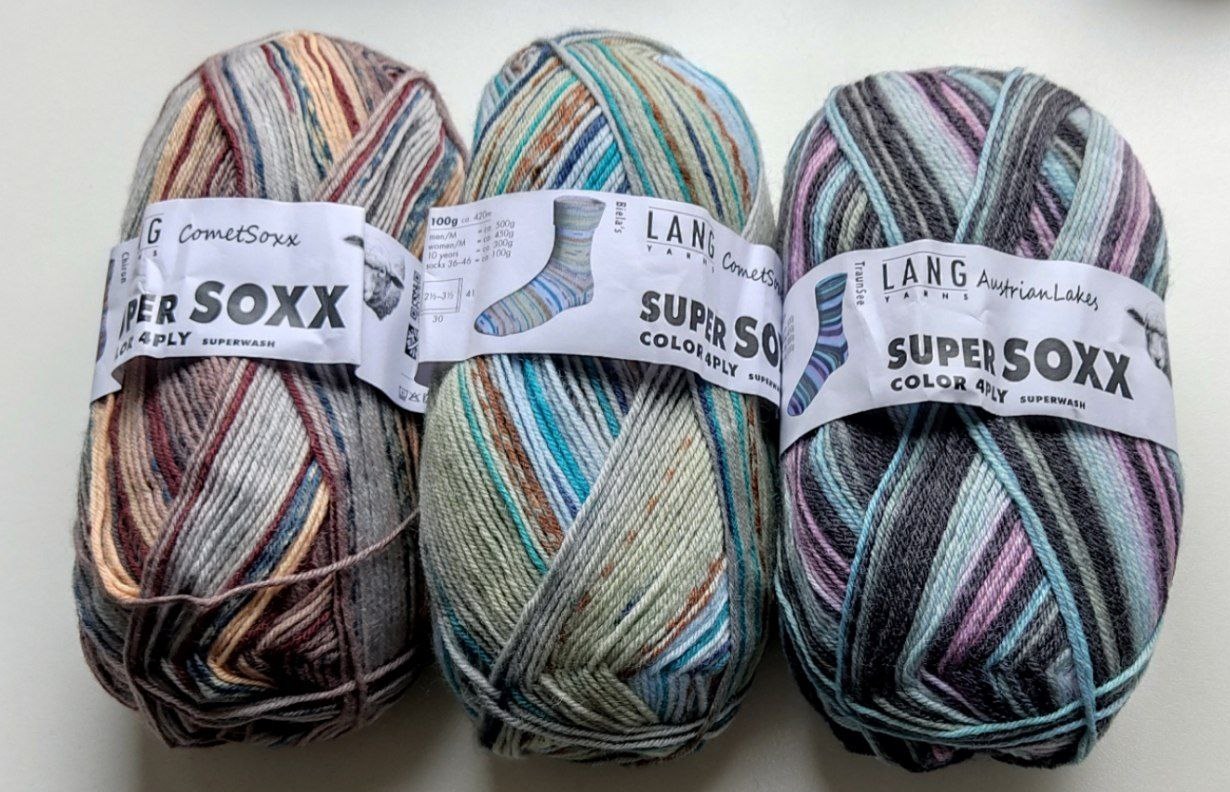 6 Knäuel Lang Yarns Socken Strickgarn | Stricken Häkeln Basteln Winter – Bild 2