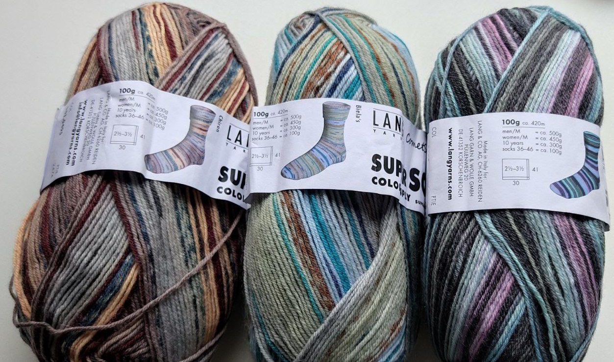 6 Knäuel Lang Yarns Socken Strickgarn | Stricken Häkeln Basteln Winter – Bild 4