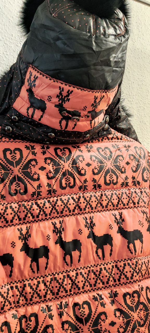 Daunenjacke mit Rentier Muster | Größe 38 M | Winter Jacke Damen – Bild 5